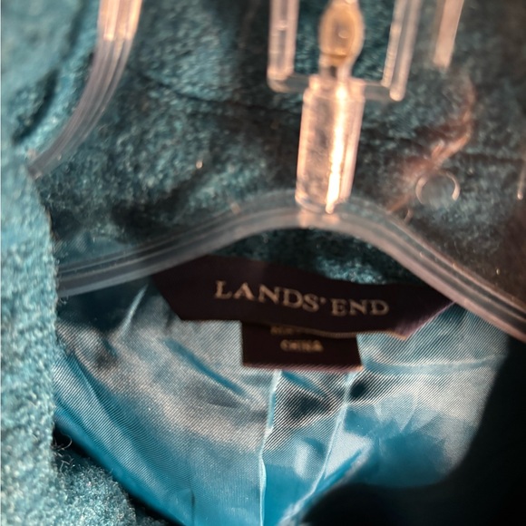 LANDS END boiled wool TEAL coat PLUS SIZE 18w button front - Picture 4 of 4